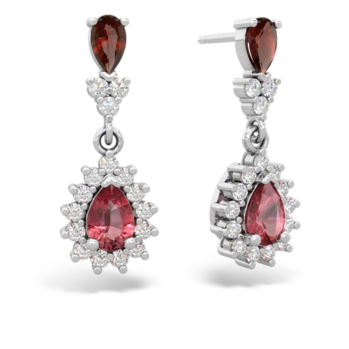 garnet-tourmaline dangle earrings