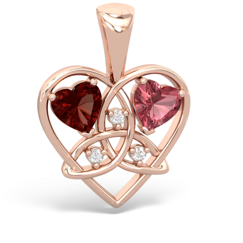 garnet-tourmaline celtic heart pendant