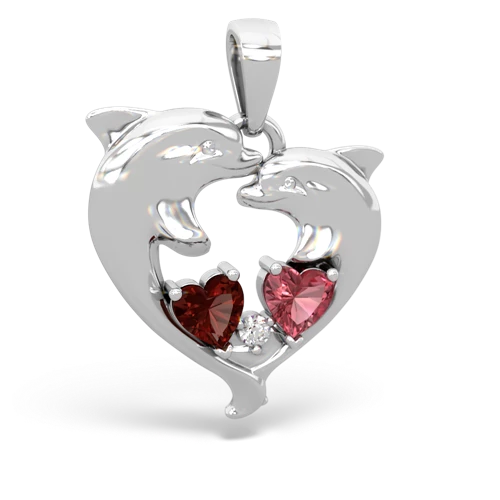 garnet-tourmaline dolphins pendant