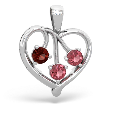 garnet-tourmaline love heart pendant