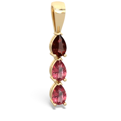 Garnet Genuine Garnet with Genuine Pink Tourmaline and Genuine Opal Three Stone pendant Pendant
