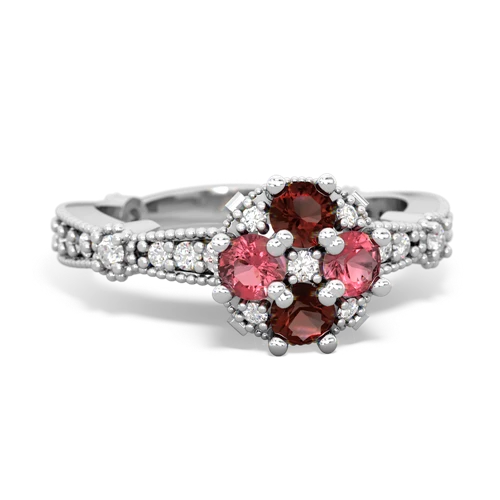 garnet-tourmaline art deco engagement ring