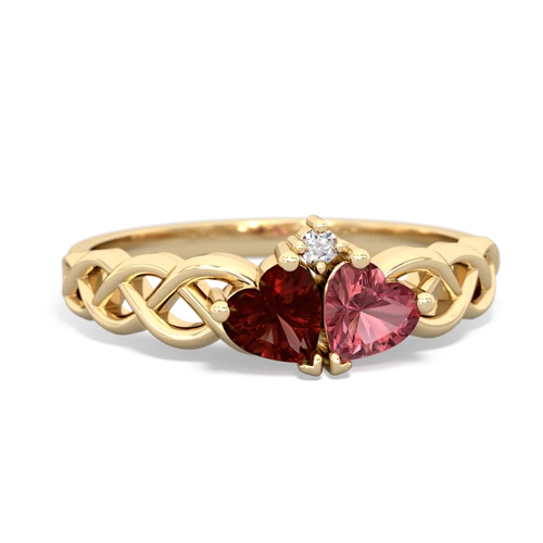 garnet-tourmaline celtic braid ring