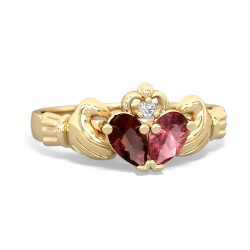 garnet-tourmaline claddagh ring