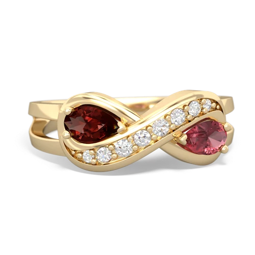 garnet-tourmaline diamond infinity ring