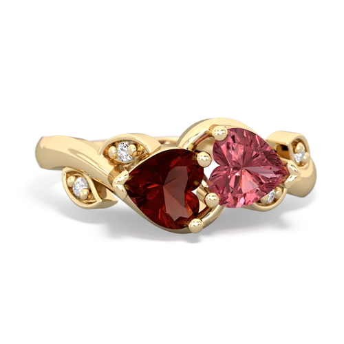 garnet-tourmaline floral keepsake ring