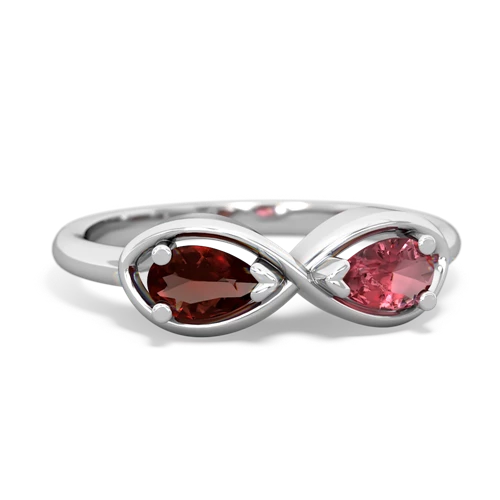 garnet-tourmaline infinity ring