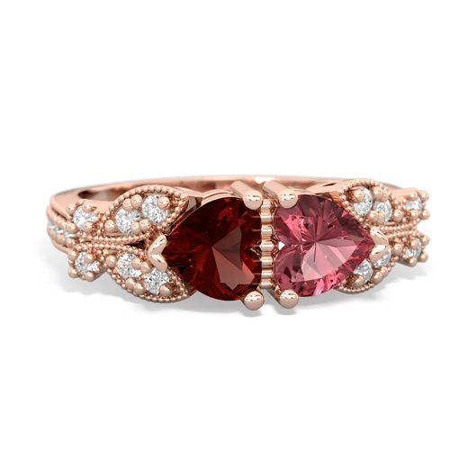 garnet-tourmaline keepsake butterfly ring