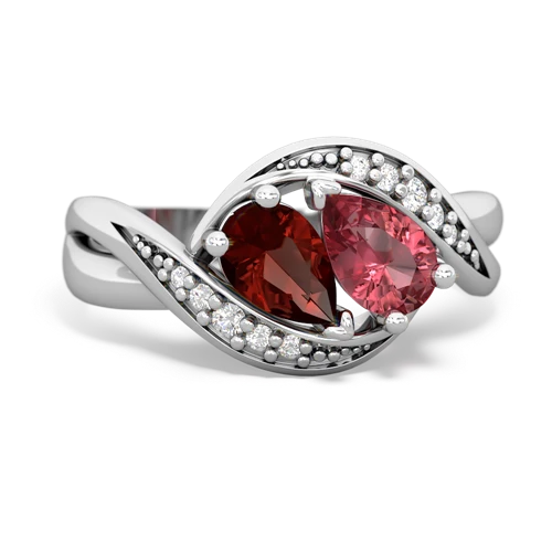 garnet-tourmaline keepsake curls ring