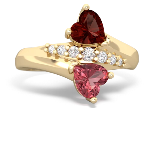 garnet-tourmaline modern ring