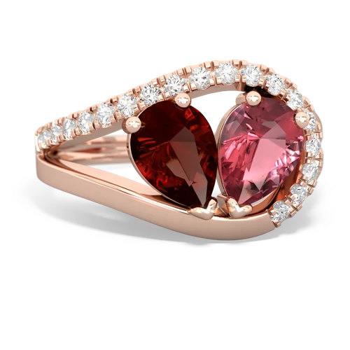 garnet-tourmaline pave heart ring