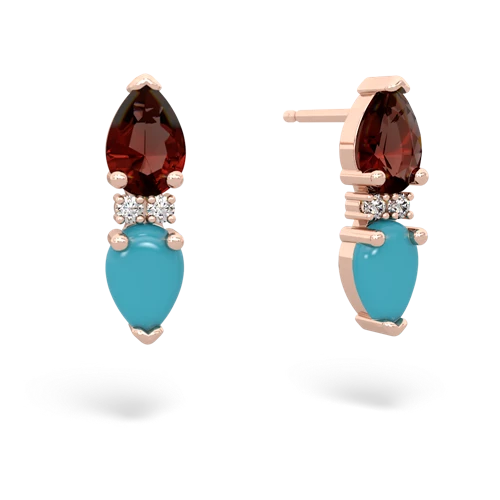 garnet-turquoise bowtie earrings