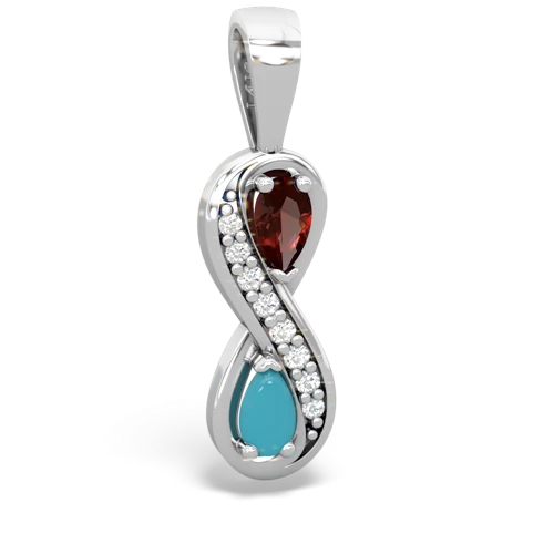 garnet-turquoise keepsake infinity pendant