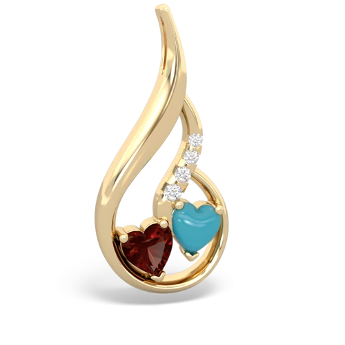 garnet-turquoise keepsake swirl pendant
