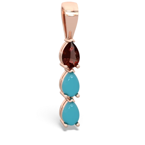 garnet-turquoise three stone pendant