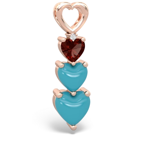 garnet-turquoise three stone pendant