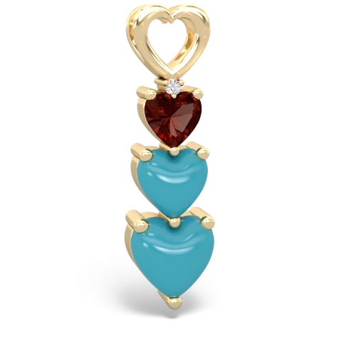 garnet-turquoise three stone pendant