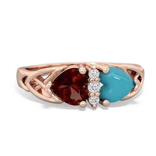 garnet-turquoise celtic ring