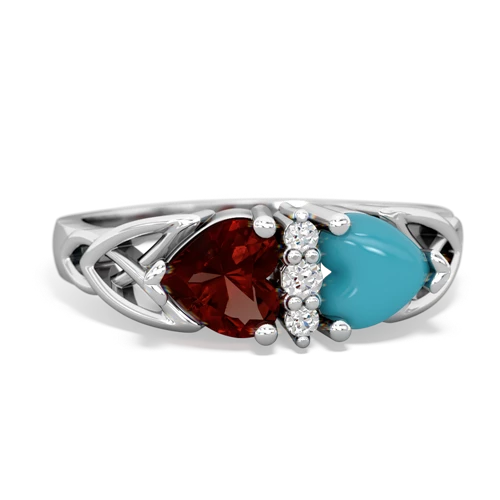 garnet-turquoise celtic ring