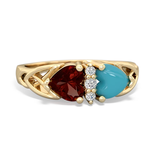 garnet-turquoise celtic ring