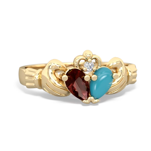 garnet-turquoise claddagh ring