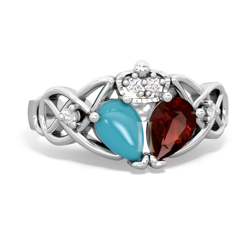 garnet-turquoise claddagh ring