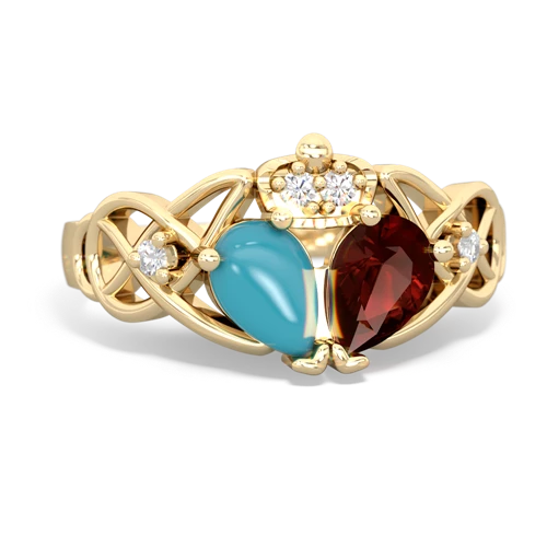 garnet-turquoise claddagh ring