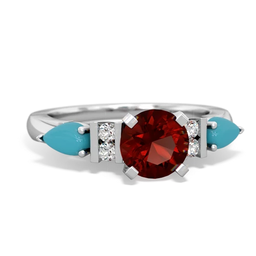 garnet-turquoise engagement ring