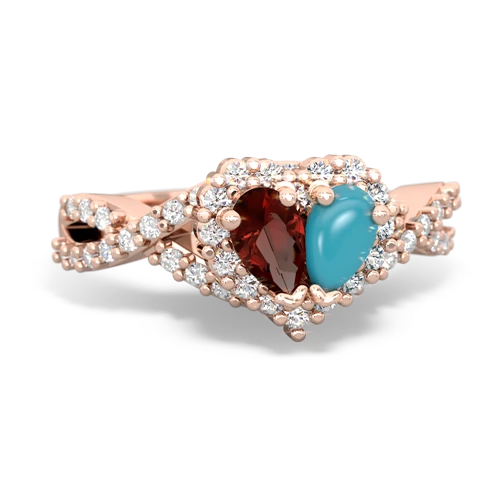 garnet-turquoise engagement ring