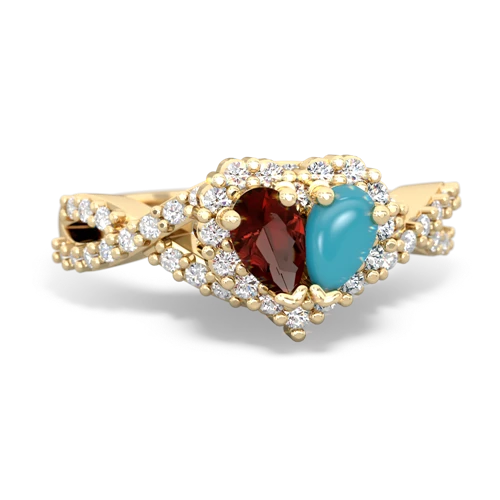 garnet-turquoise engagement ring