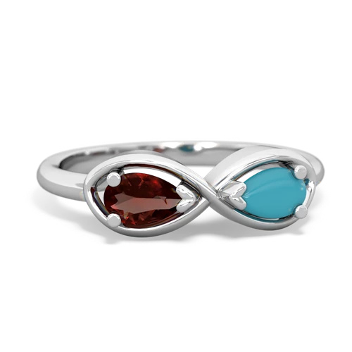 garnet-turquoise infinity ring