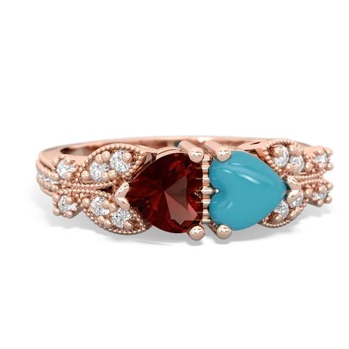 garnet-turquoise keepsake butterfly ring