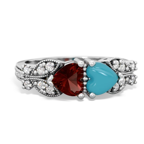 garnet-turquoise keepsake butterfly ring