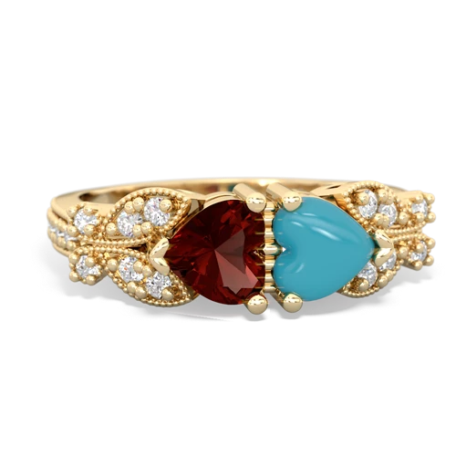 garnet-turquoise keepsake butterfly ring