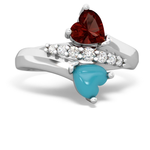 garnet-turquoise modern ring