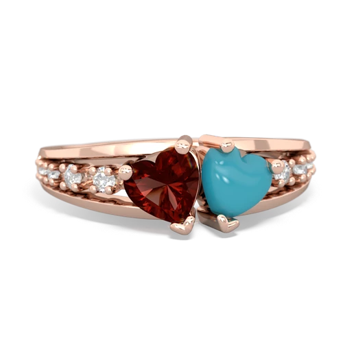 garnet-turquoise modern ring