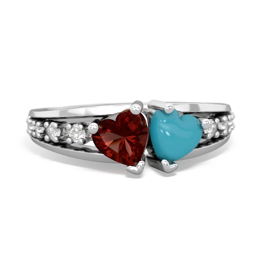 garnet-turquoise modern ring