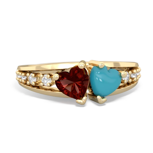 garnet-turquoise modern ring