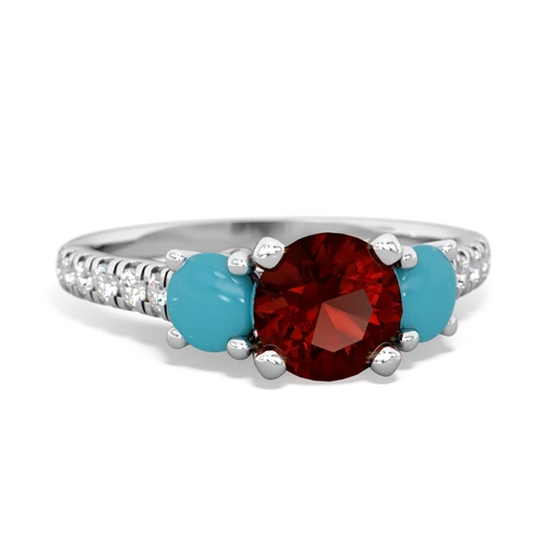 garnet-turquoise trellis pave ring