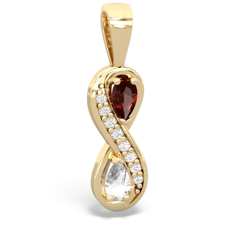 garnet-white topaz keepsake infinity pendant