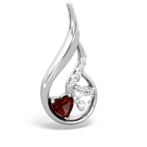 garnet-white topaz keepsake swirl pendant