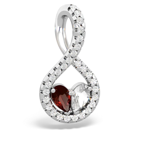 garnet-white topaz pave twist pendant