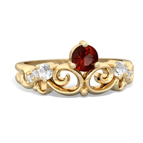 Garnet Genuine Garnet with Genuine White Topaz and  Crown Keepsake ring Ring