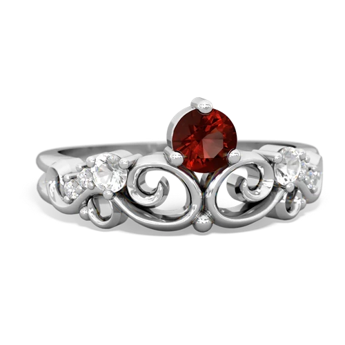 garnet-white topaz crown keepsake ring