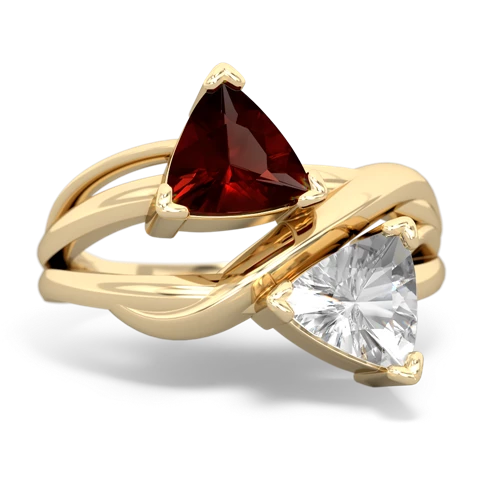 garnet-white topaz filligree ring