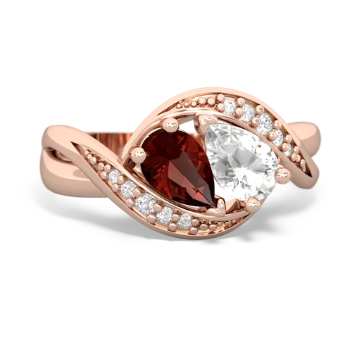 garnet-white topaz keepsake curls ring