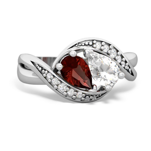 garnet-white topaz keepsake curls ring