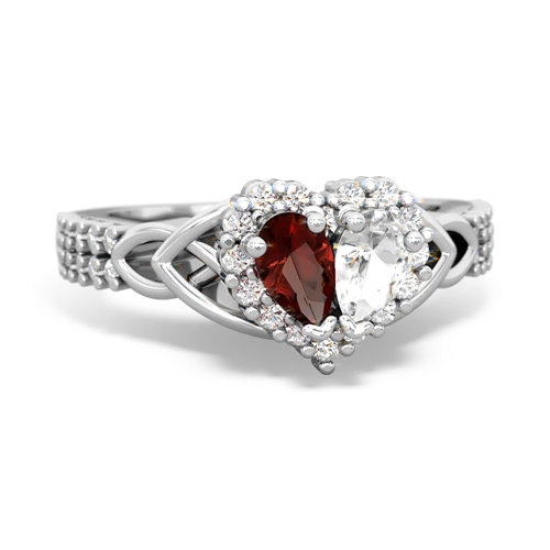 garnet-white topaz keepsake engagement ring