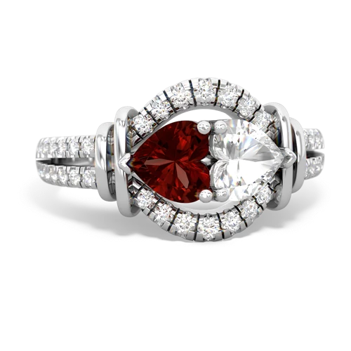 garnet-white topaz pave keepsake ring