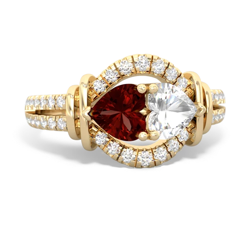 garnet-white topaz pave keepsake ring